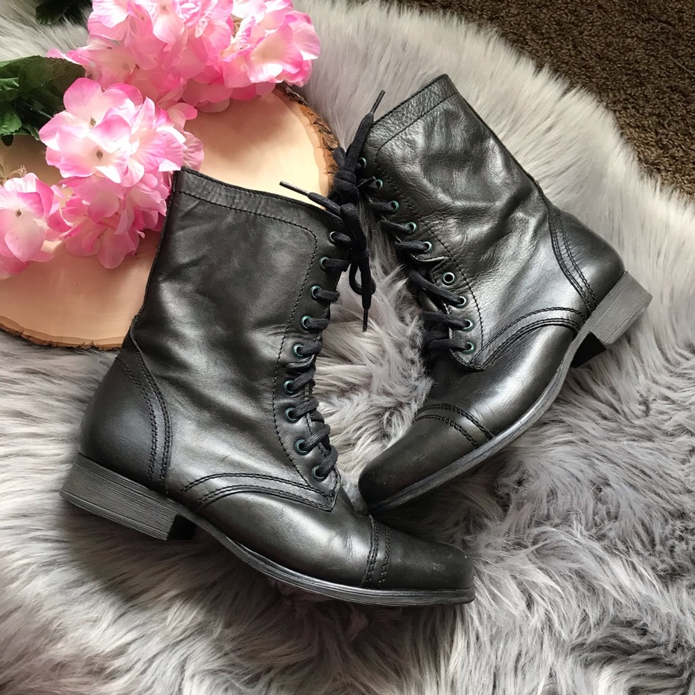 Steve Madden Green combat boots